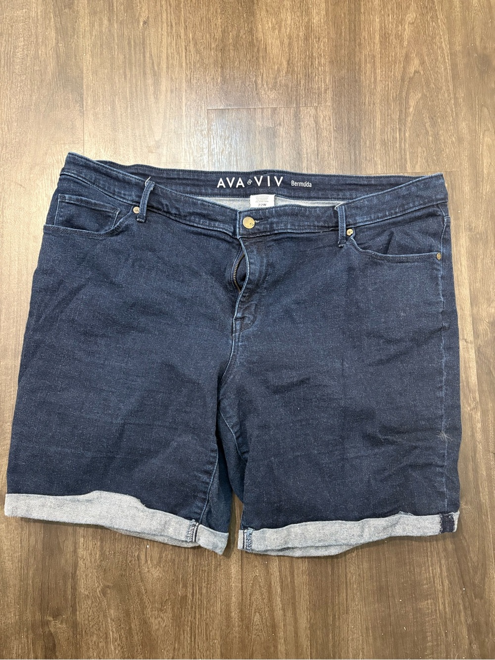 Ava & Viv Indigo Cuffed Denim Bermuda Shorts